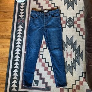 dark wash madewell skinny roadtripper jeans